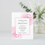 バジェットピンクウォーターカラーバラ結婚式招待状 (スタンド正面)