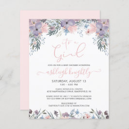 バジェットピンクウォーターカラーフローラガールベビーシャワー