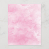 バジェットピンクウォーターカラーフローラ結婚式招待状 (裏面)