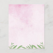 バジェットピンクエレファントガールベビーシャワー招待状 チラシ (裏面)