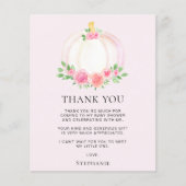 バジェットピンクカボチャ赤ちゃんシャワーサンキューカード (正面)