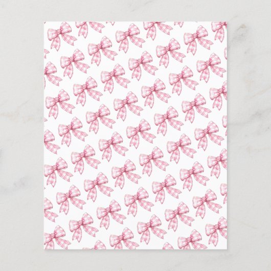 バジェットピンクギンガムボウベビーシャワーピクニック (裏面)