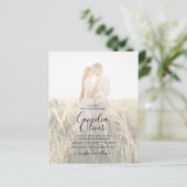 バジェットピンクグラデーションのフォトオーバーレイ結婚式の招待 (スタンド正面)