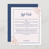 バジェットピンクグリッターネイビー結婚フローラのギフトの願い (正面/裏面)