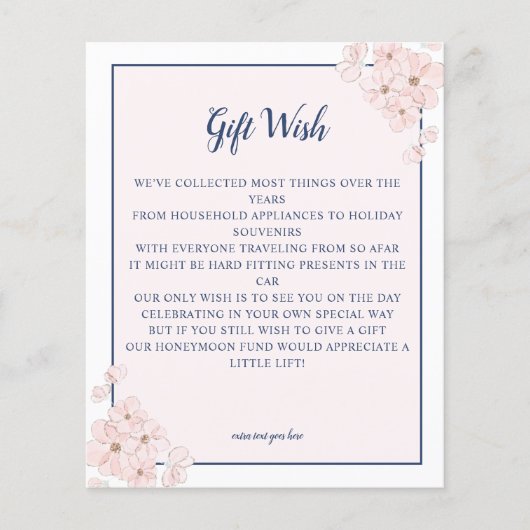 バジェットピンクグリッターネイビー結婚フローラのギフトの願い (正面)