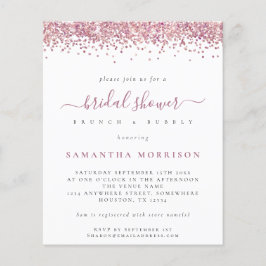 バジェットピンクグリッターブライダルシャワー招待状