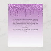 バジェットピンクグリッターユニコーンガールズ誕生日招待状 チラシ (裏面)