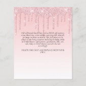 バジェットピンクグリッターユニコーンガールズ誕生日招待状 チラシ (裏面)