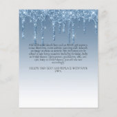 バジェットピンクグリッターユニコーンガールズ誕生日招待状 チラシ (裏面)