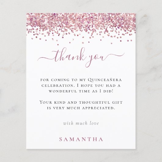 バジェットピンクグリッター写真キンセアニェラありがとう (正面)