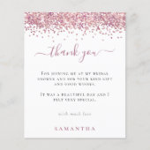 バジェットピンクグリッター写真ブライダルシャワーありがとう (正面)