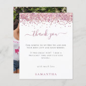 バジェットピンクグリッター写真Henパーティーありがとう (正面/裏面)