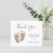 バジェットピンクグリッター足ベビーシャワーありがとう (スタンド正面)