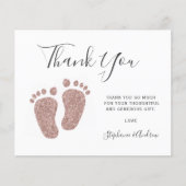 バジェットピンクグリッター足ベビーシャワーありがとう (正面)