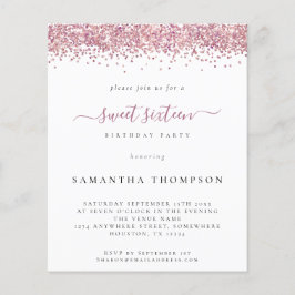 バジェットピンクグリッターSweet sixteen招待状