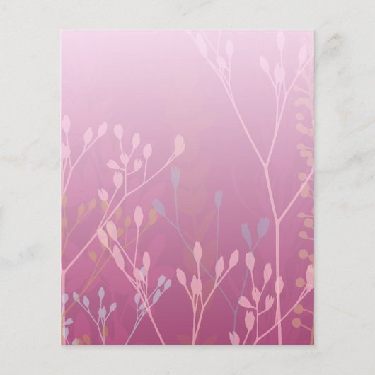 バジェットピンクグリーズ&リーフ結婚式招待状 (裏面)