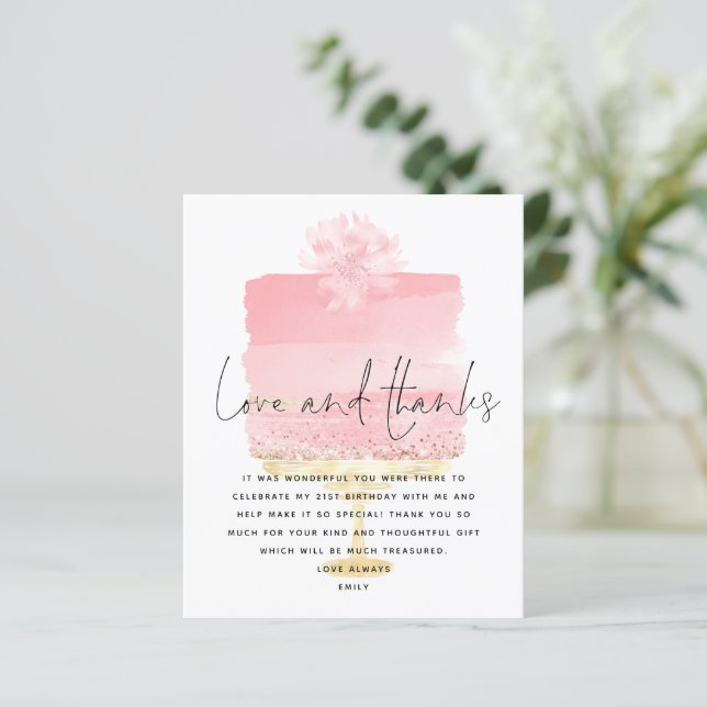 バジェットピンクケーキスクリプト21th誕生日ありがとう (スタンド正面)