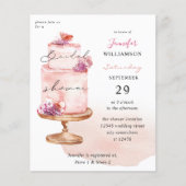 バジェットピンクケーキブライダルシャワーチラシwピンク チラシ (正面)