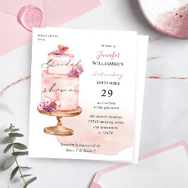 バジェットピンクケーキブライダルシャワーwピンク