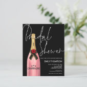 バジェットピンクシャンパンスクリプトブラックブライダルシャワー (スタンド正面)