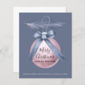 バジェットピンクダスティブルーホリデーニューアドレスカード (正面/裏面)