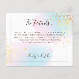 バジェットピンクティール（緑がかった色）水の色の金ゴールド結婚の詳細