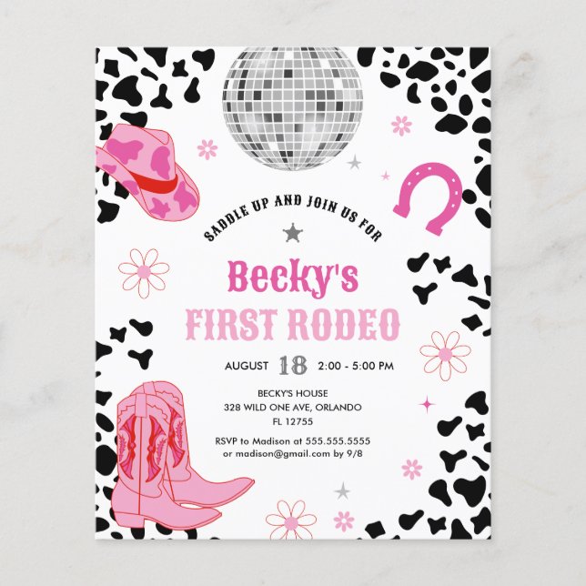 バジェットピンクディスコファーストロデオガールファースト誕生日 (正面)