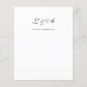 バジェットピンクトロピカルフローラホワイトV1ズ結婚フライヤー チラシ (裏面)