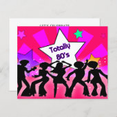 バジェットピンクトータル80のレトロパーティの招待状 (正面/裏面)