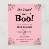 バジェットピンクハロウィーンブライダルシャワー招待 (正面)