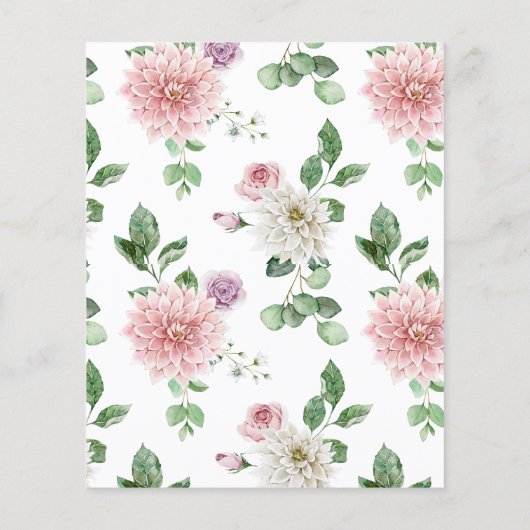 バジェットピンクバタフライブライダルシャワー招待 (裏面)