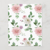 バジェットピンクバタフライベビーシャワー招待状 (裏面)