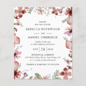 バジェットピンクピーチミニマル結婚式招待状 (正面)