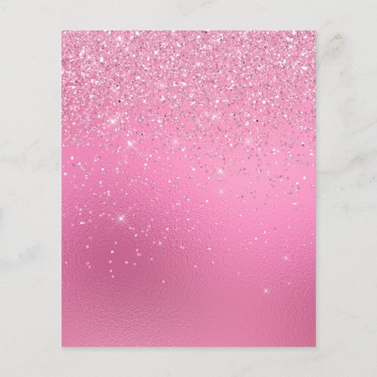 バジェットピンクフォイルガーリーグリッター任意の年齢誕生日 (裏面)