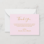 バジェットピンクフラワーフォトベビーサンキューカード ノートカード (裏面)