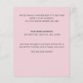 バジェットピンクフロントドアウェーブホリデーカード (裏面)