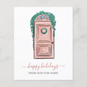 バジェットピンクフロントドアウェーブホリデーカード (正面)