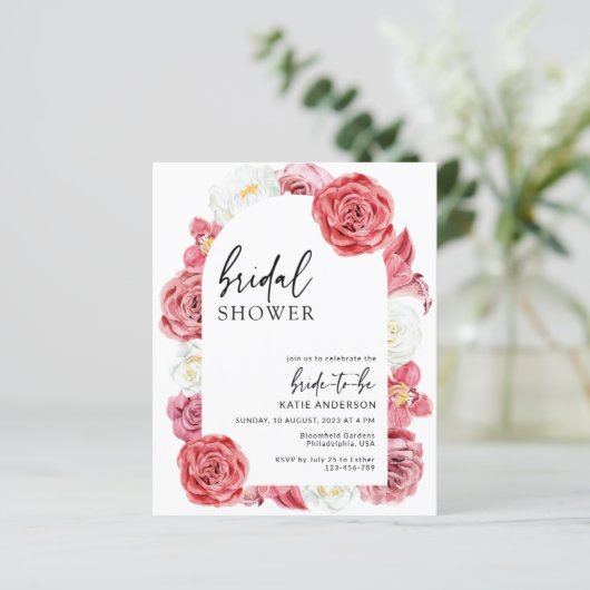 バジェットピンクフローラアーチブライダルシャワー (スタンド正面)