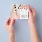 バジェットピンクフローラキンセアニェラフォト招待状 チラシ (手)