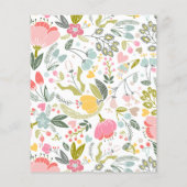 バジェットピンクフローラシックブライダルシャワー招待状 (裏面)