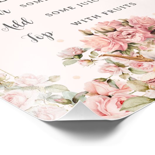 バジェットピンクフローラハイティーブライダルシャワーミモサ フォトプリント (角)