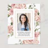 バジェットピンクフローラフォトバック卒業パーティー チラシ (裏面)