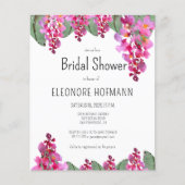 バジェットピンクフローラブライダルシャワー招待 (正面)