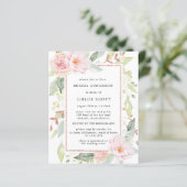 バジェットピンクフローラブライダルルンチョン招待状 (スタンド正面)