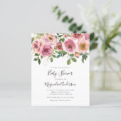 バジェットピンクフローラベビーシャワー招待状 (スタンド正面)