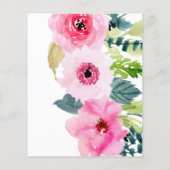 バジェットピンクフローラベビーシャワー招待状 チラシ (裏面)