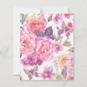 バジェットピンクフローラメモリアルサービス招待状 (裏面)