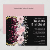 バジェットピンクフローラモダンガーリーブライダルシャワー (正面/裏面)