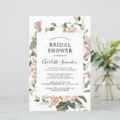 バジェットピンクフローラユーカリブライダルシャワー招待状 (スタンド正面)