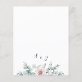 バジェットピンクフローラユーカリ結婚式招待状 (裏面)